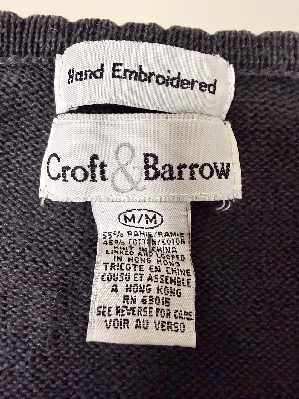 croft & barrow Black Embroidered Floral Button-Front Women's Vest - Picture 5 of 6